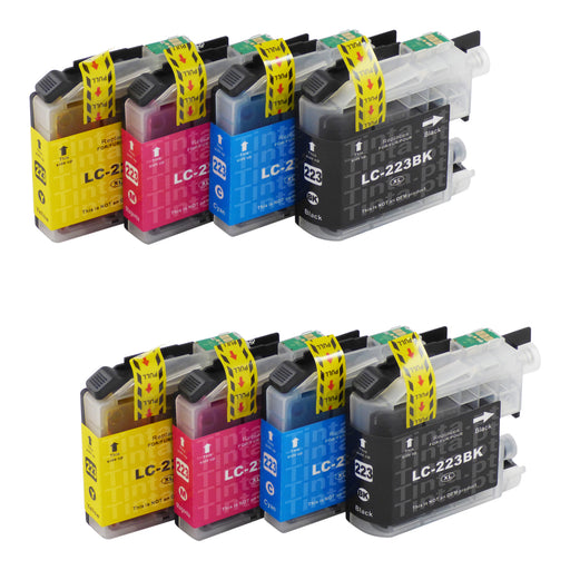 Cartuchos de tinta Brother LC223XL compatíveis (2 pretos + 6 coloridos)