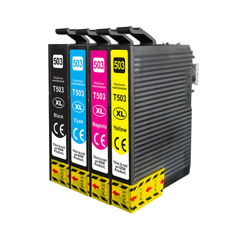 Cartuchos de tinta Epson 503XL compatíveis (1 preto + 3 cores)