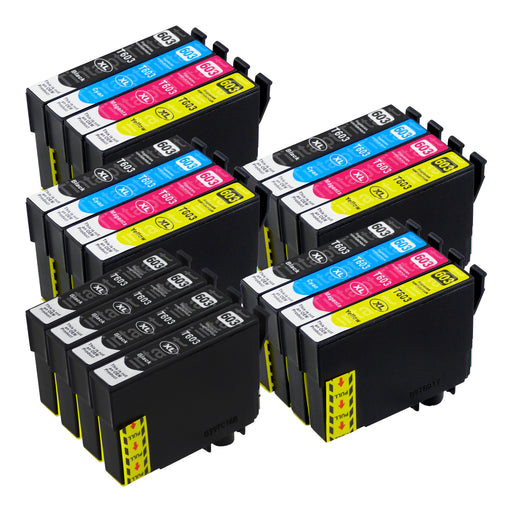 Cartuchos de tinta Epson 603XL compatíveis (8 pretos + 12 cores)