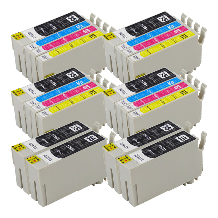 Cartuchos de tinta Epson T35XL compatíveis (8 pretos + 12 cores)