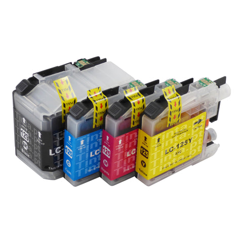 Cartuchos de tinta Brother LC129XL compatíveis (1 preto + 3 cores)