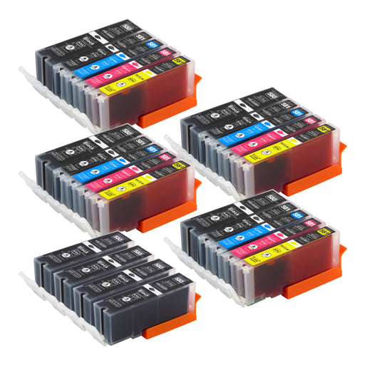 Cartuchos de tinta Canon PGI-580XL/CLI-581XL compatíveis (12 pretos + 12 cores)