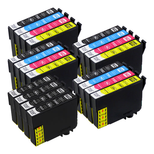 Cartuchos de tinta Epson 502XL compatíveis (8 pretos + 12 cores)