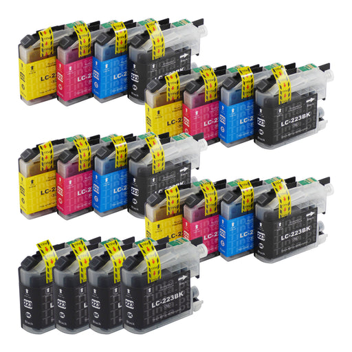 Cartuchos de tinta Brother LC223XL compatíveis (8 pretos + 12 cores)