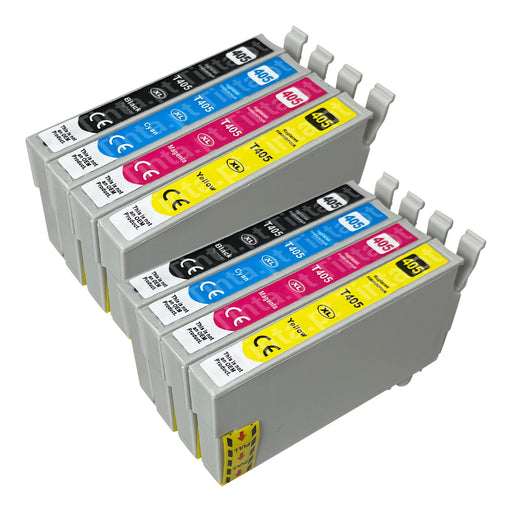 Cartuchos de tinta Epson 405XL compatíveis (2 pretos + 6 cores)