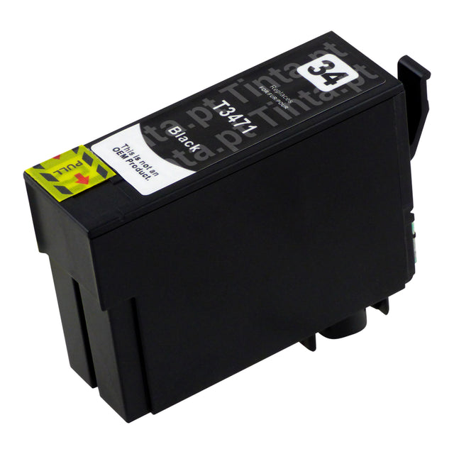 Cartuchos de tinta pretos Epson T34XL compatíveis (1 preto)