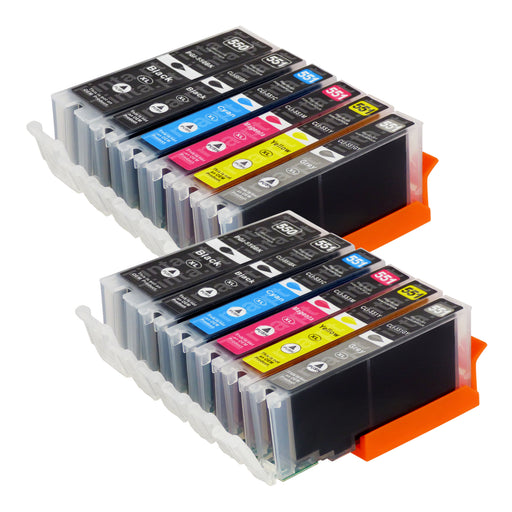 Cartuchos de tinta Canon PGI-550XL/CLI-551XL compatíveis (4 pretos + 6 coloridos + 2 cinzas)