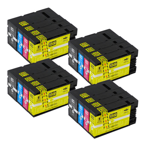 Cartuchos de tinta Canon PGI-1500XL compatíveis (4 pretos + 12 cores)