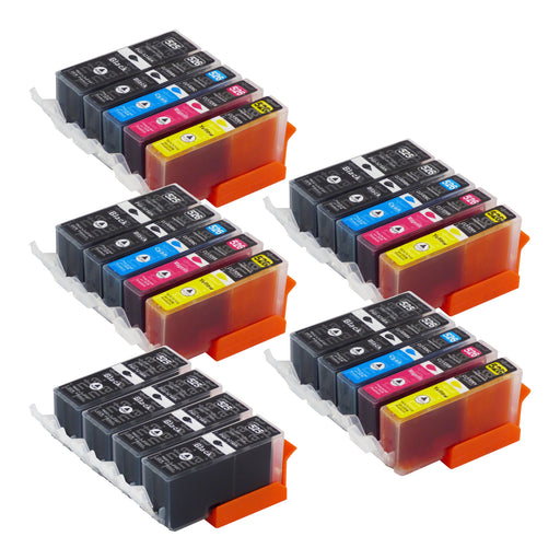 Cartuchos de tinta Canon PGI-525/CLI-526XL compatíveis (12 pretos + 12 cores)