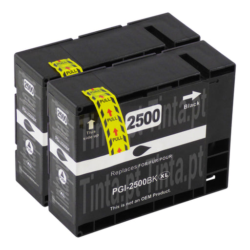 Cartuchos de tinta pretos Canon PGI-2500XL compatíveis (2 pretos)