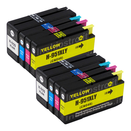 Cartuchos de tinta HP 950XL/951XL compatíveis (2 pretos + 6 cores)