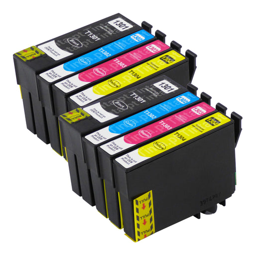 Cartuchos de tinta Epson T13XL compatíveis (2 pretos + 6 cores)