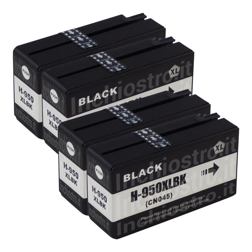 Cartuchos de tinta preta HP 950XL compatíveis (4 pretos)