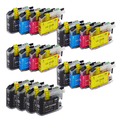 Cartuchos de tinta Brother LC123XL compatíveis (8 pretos + 12 cores)