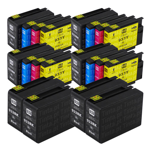 Cartuchos de tinta HP 932XL/933XL compatíveis (8 pretos + 12 cores)