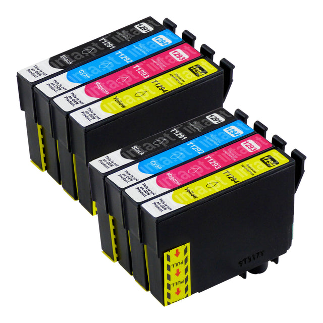 Cartuchos de tinta Epson T1295 compatíveis (2 pretos + 6 cores)