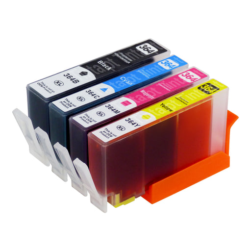 Cartuchos de tinta HP 364XL compatíveis (1 preto + 3 cores)
