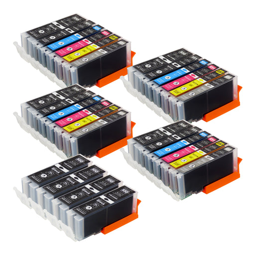 Cartuchos de tinta Canon PGI-550XL/CLI-551XL compatíveis (12 pretos + 12 coloridos + 4 cinzas)