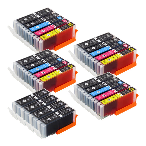Cartuchos de tinta Canon PGI-550XL/CLI-551XL compatíveis (12 pretos + 12 cores)