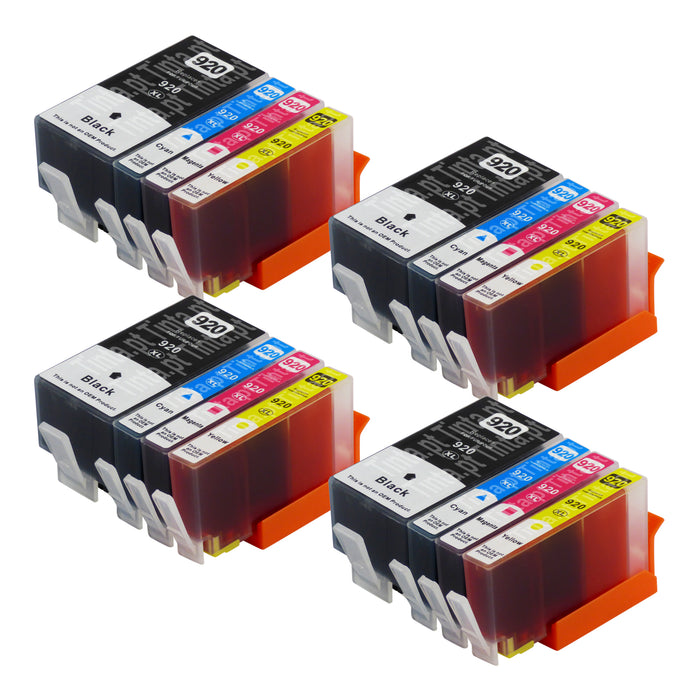 Cartuchos de tinta HP 920XL compatíveis (4 pretos + 12 cores)
