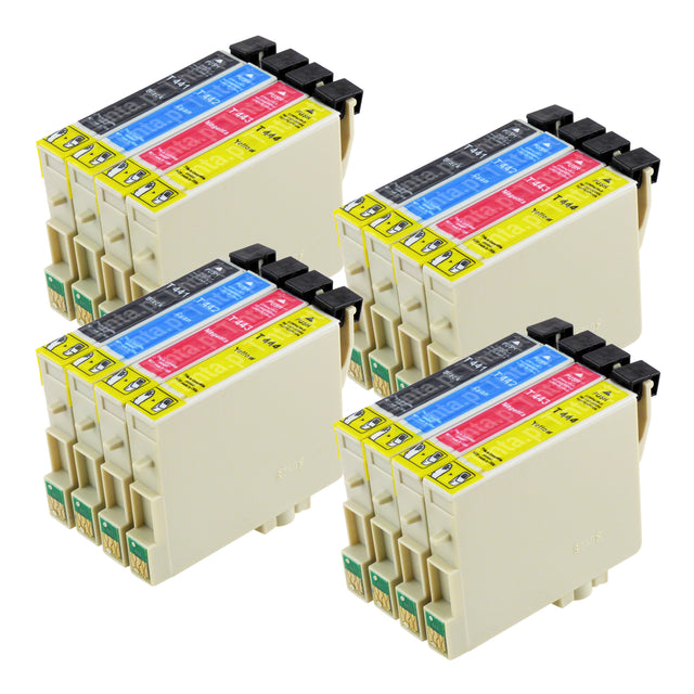 Cartuchos de tinta Epson T0445 compatíveis (4 pretos + 12 cores)