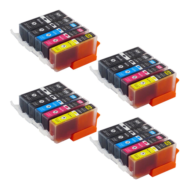 Cartuchos de tinta Canon PGI-525/CLI-526XL compatíveis (8 pretos + 12 cores)