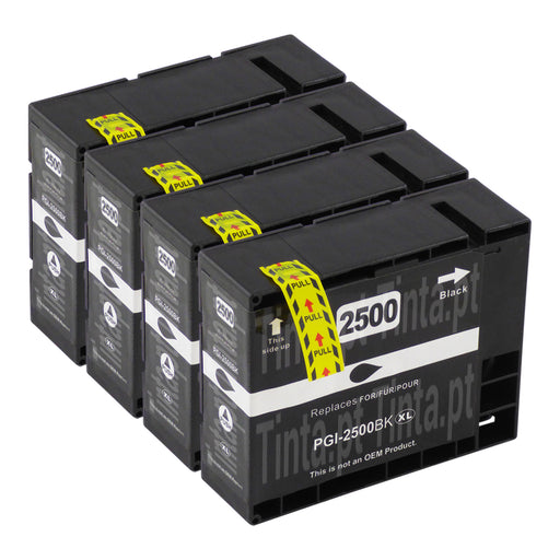 Cartuchos de tinta pretos Canon PGI-2500XL compatíveis (4 pretos)