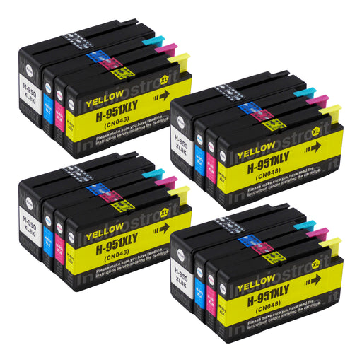 Cartuchos de tinta HP 950XL/951XL compatíveis (4 pretos + 12 cores)