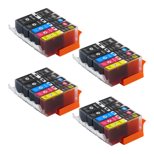 Cartuchos de tinta Canon PGI-520/CLI-521XL compatíveis (8 pretos + 12 cores)