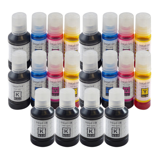 Frasco de tinta compatível com Epson Ecotank (8 pretos + 12 cores)