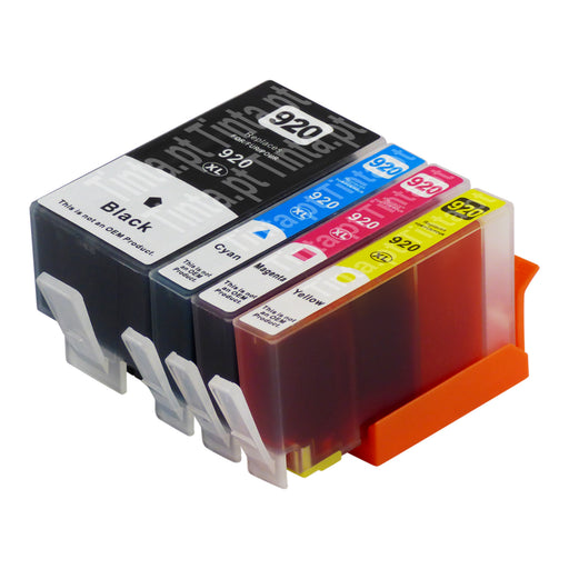 Cartuchos de tinta HP 920XL compatíveis (1 preto + 3 cores)