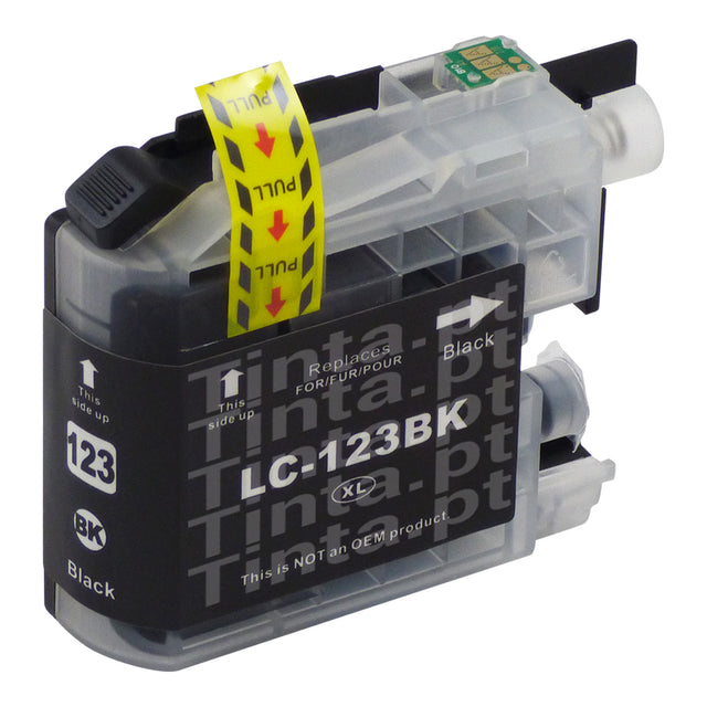 Cartuchos de tinta pretos Brother LC123XL compatíveis (1 preto)