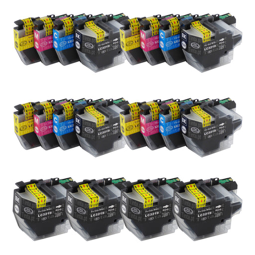 Cartuchos de tinta Brother LC3217XL/LC3219XL compatíveis (8 pretos + 12 cores)