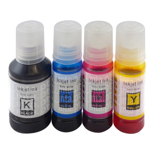 Frasco de tinta compatível com Epson Ecotank (1 preto + 3 cores)