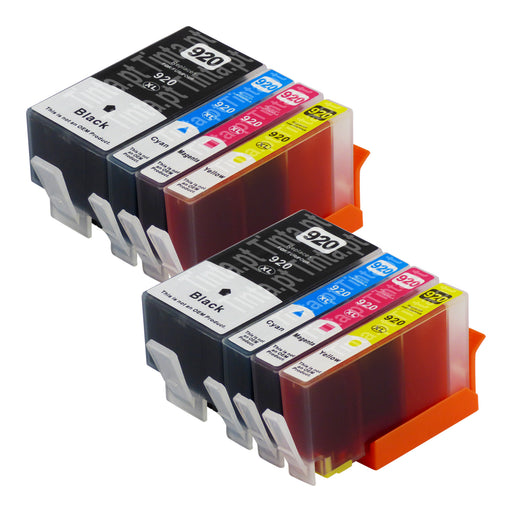 Cartuchos de tinta HP 920XL compatíveis (2 pretos + 6 coloridos)