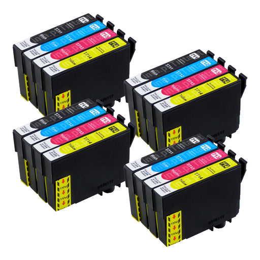 Cartuchos de tinta Epson T0715 compatíveis (4 pretos + 12 cores)