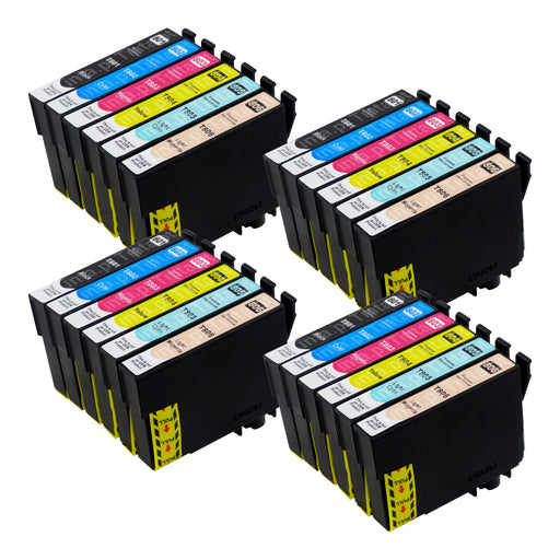 Cartuchos de tinta Epson T0807 compatíveis (4 pretos + 20 cores)