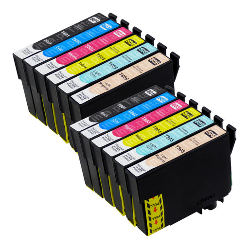 Cartuchos de tinta Epson T0807 compatíveis (2 pretos + 10 cores)