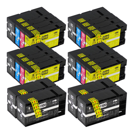 Cartuchos de tinta Canon PGI-1500XL compatíveis (8 pretos + 12 cores)