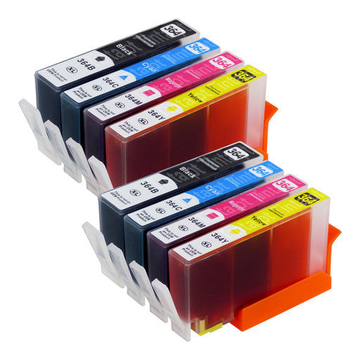 Cartuchos de tinta HP 364XL compatíveis (2 pretos + 6 coloridos)