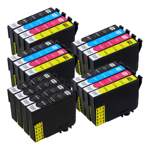 Cartuchos de tinta Epson T0715 compatíveis (8 pretos + 12 cores)