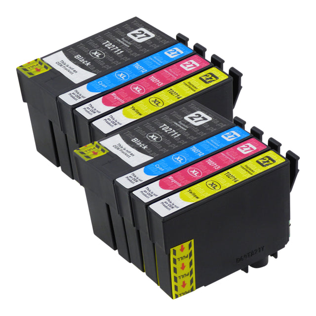 Cartuchos de tinta Epson T27XL compatíveis (2 pretos + 6 cores)